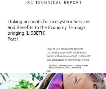 LInking accounts for ecosystem Services and Benefits to the Economy THrough bridging (LISBETH) Part II
